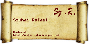 Szuhai Rafael névjegykártya